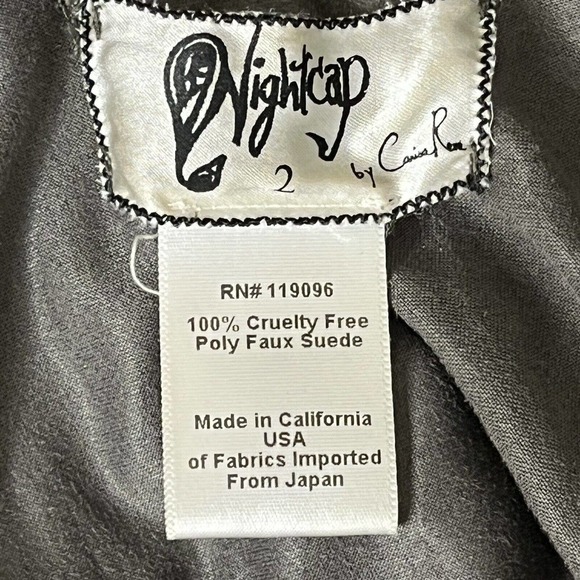 Nightcap by Carisa Rene Taupe Gray Vegan Suede Halter Dress 2 Mini Super Soft - Picture 10 of 11